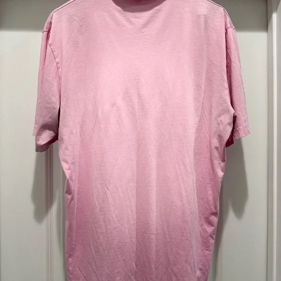 Light Pink Polo Shirt with Textured Fabric and Short Sleeves - Picture 5 of 6